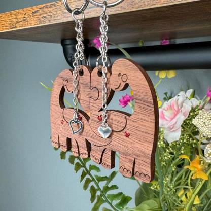 Interlocking Animal Couple Keychains – Personalized Matching Gift