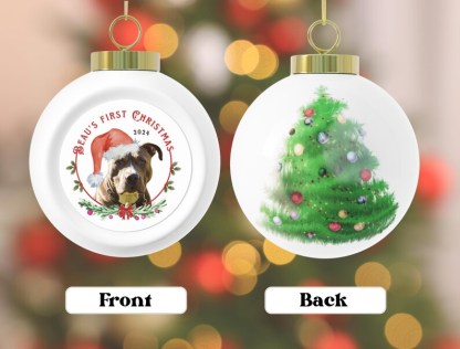 Personalized Pet Portrait Ball Ornament