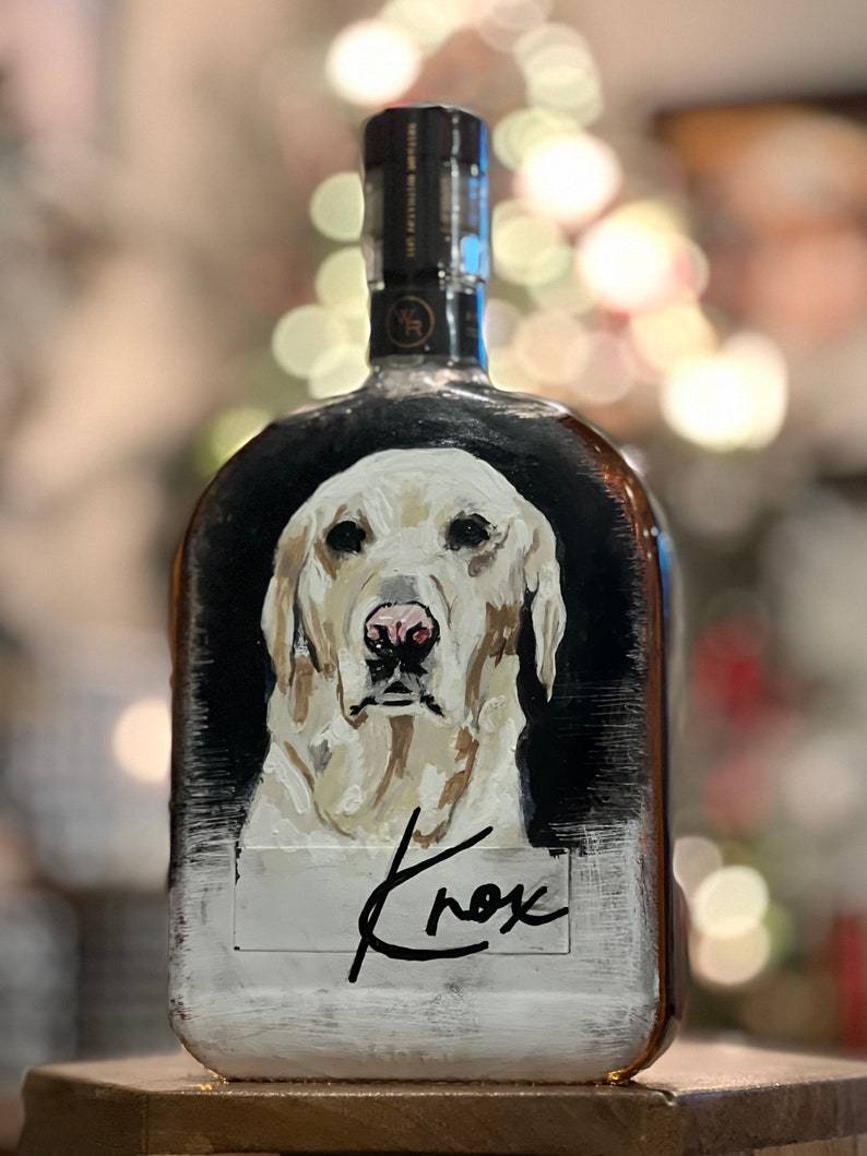Custom Pet Portrait Whiskey Bottle - Gift For Pet Lovers
