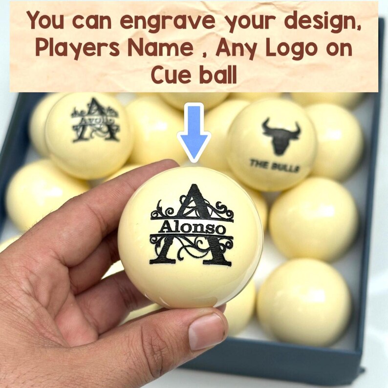 Personalized Pool Cue Ball Billiards Ball Engraved Ball Gift For Dad Gift For Him Your Own Handwritting On Cue Ball