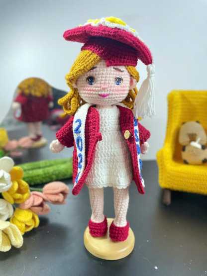 Custom Graduation Girl Crochet Doll – Personalized Graduation Memorial Gift For Her