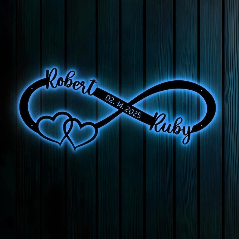 Custom Metal Wall Art, Personalized Wedding Gift for Couple