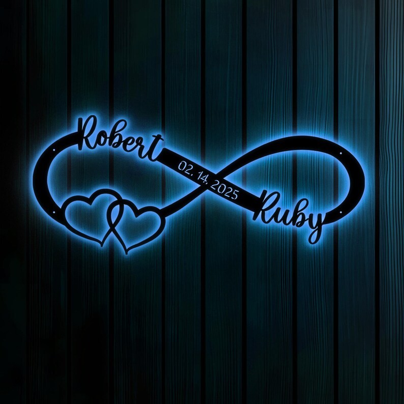 Custom Metal Wall Art, Personalized Wedding Gift for Couple