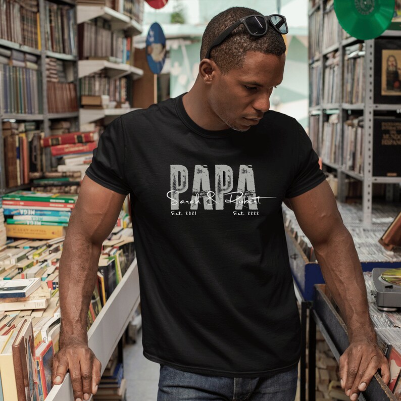 PAPA T Shirt Personalized Gifts For Dad, Father's Day Gift