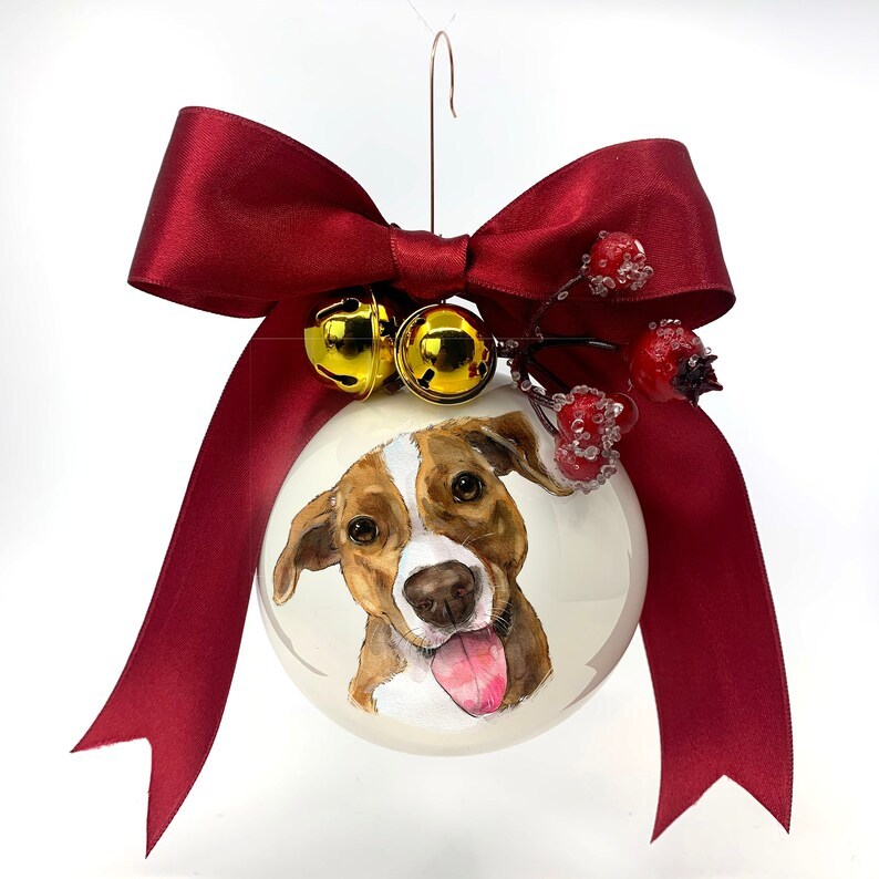 Personalized Christmas Pet Pirtrait Ornament