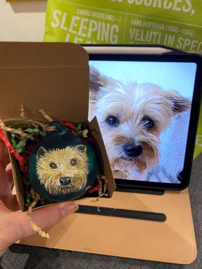 Custom Handpainted Pet Christmas Bauble