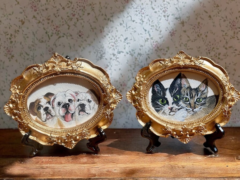 Custom Pet Portrait Vintage Mini Ornate Frame