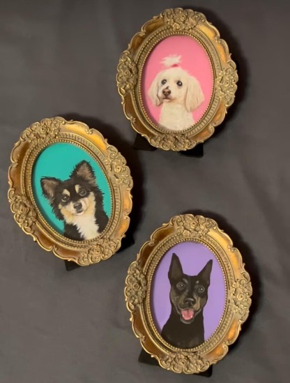 Custom Pet Portrait Vintage Mini Ornate Frame
