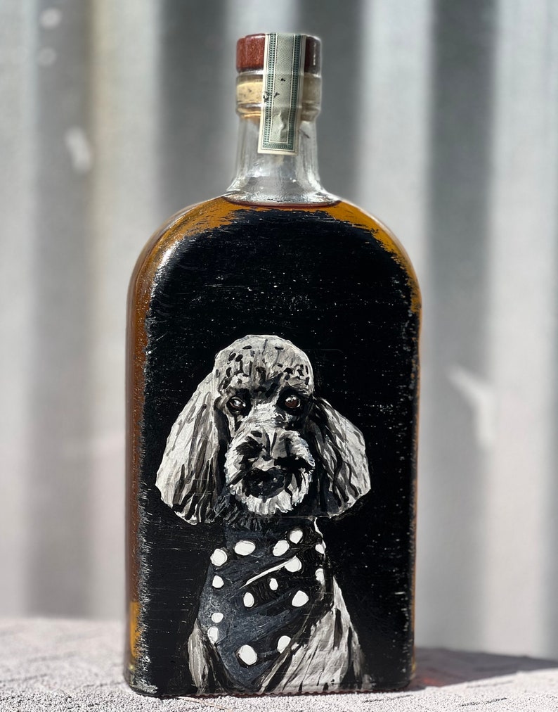 Custom Pet Portrait Whiskey Bottle - Gift For Pet Lovers