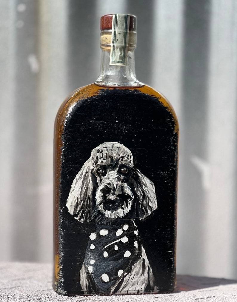 Custom Pet Portrait Whiskey Bottle - Gift For Pet Lovers