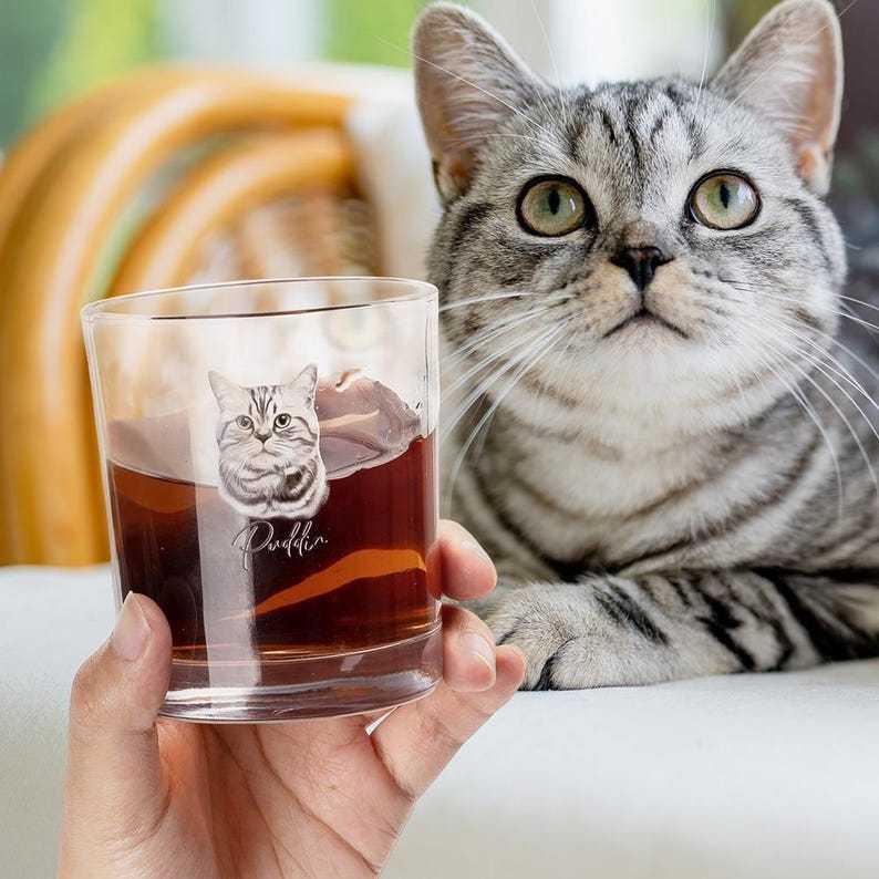 Custom Pet Bar Glass,Pet Photo Whiskey Glass