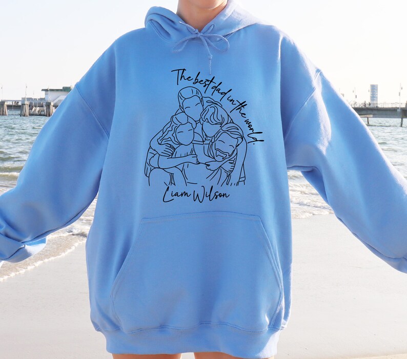 Custom "The best Dad in the world"Photo Sweatshirt With Kid's Name For Dad