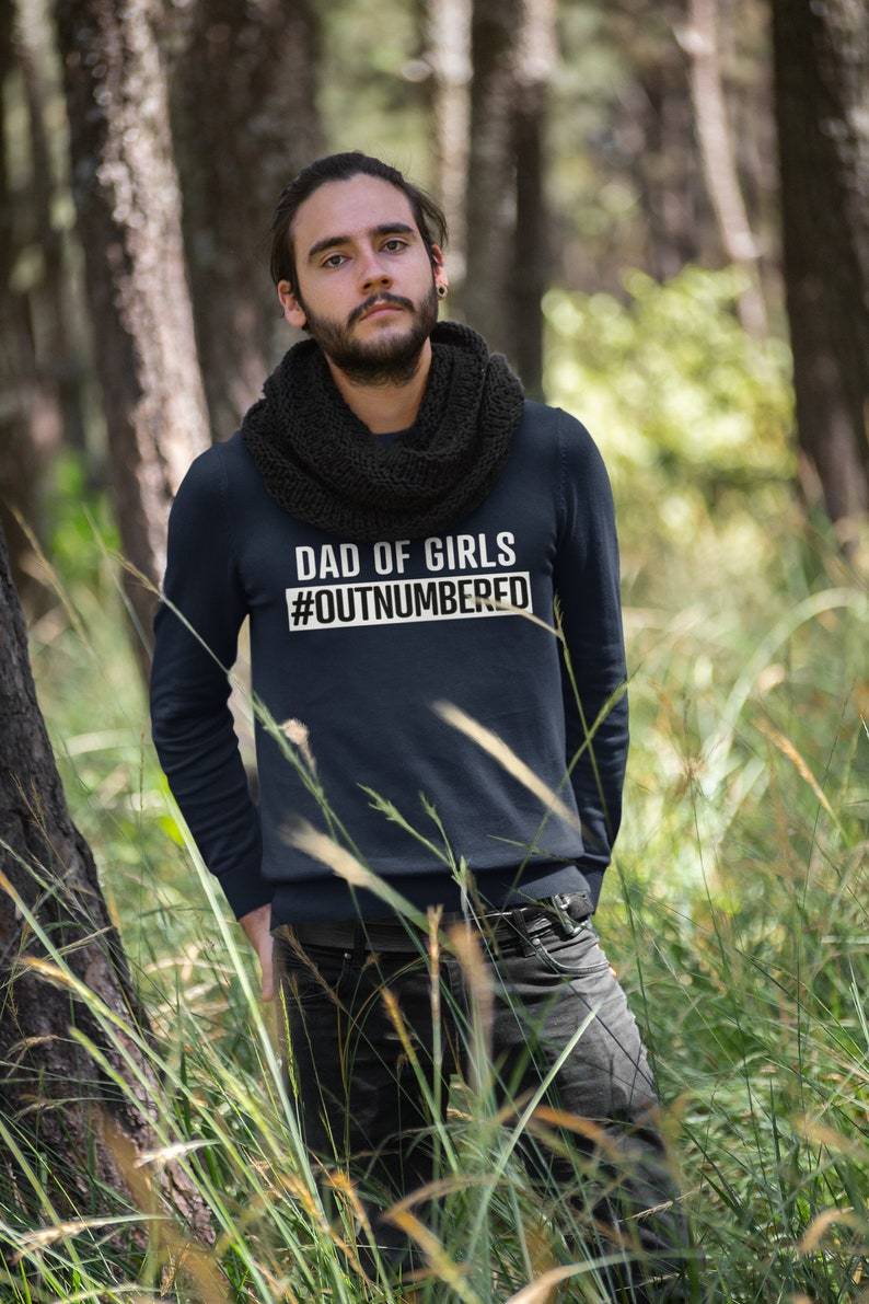 Dad Of Girls #Outnumbered, Personalized Sweatshirt, Fathers Day Gift