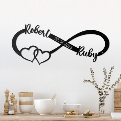 Custom Metal Wall Art, Personalized Wedding Gift for Couple