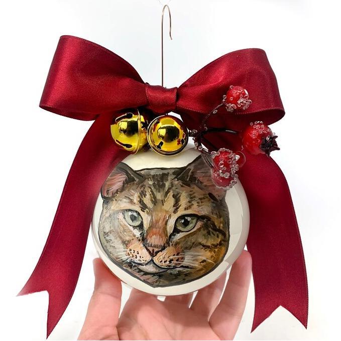 Personalized Christmas Pet Pirtrait Ornament