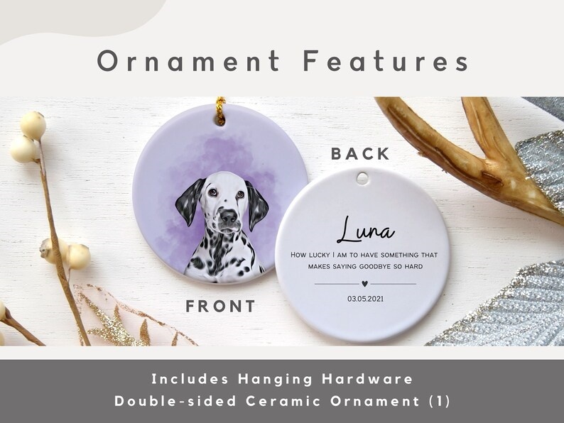Personalized Pet Portrait Watercolor Ornament