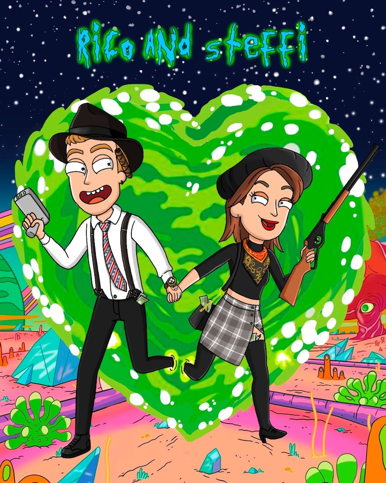 Personalized Couple Portrait Photo Cartoon Illustration, Birthday and Anniversary Gift