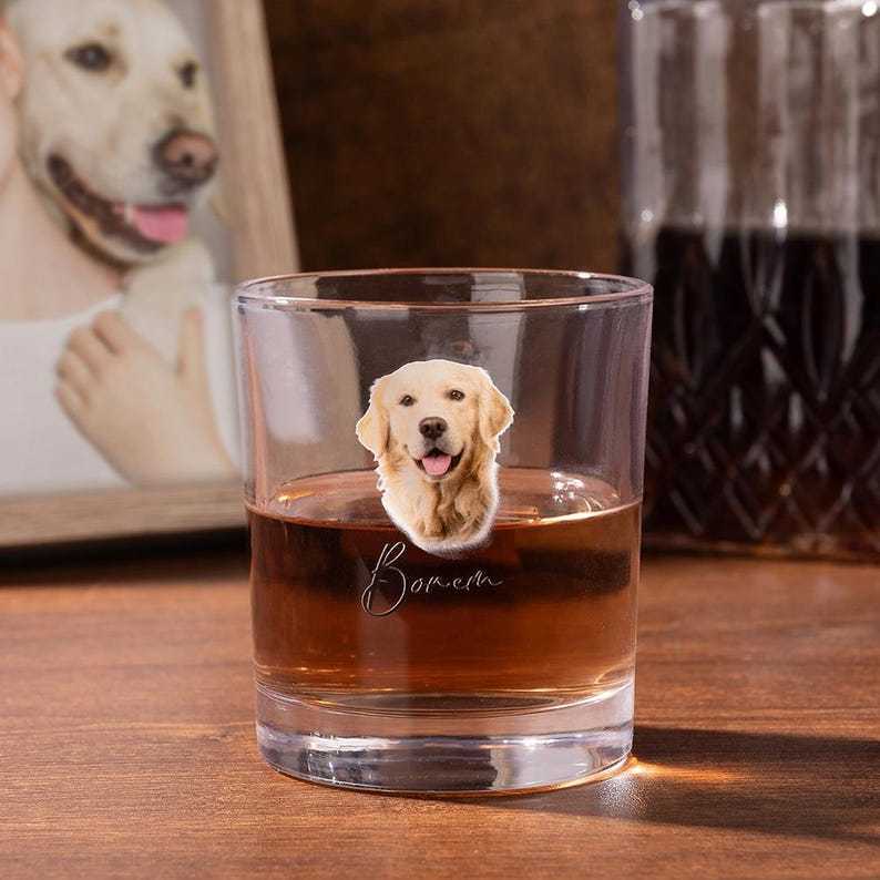 Custom Pet Bar Glass,Pet Photo Whiskey Glass