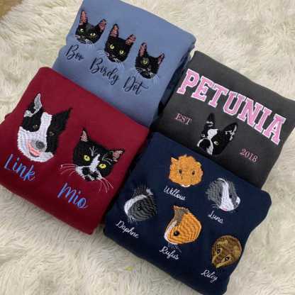 Custom Pet Embroidery | embroider your pet, custom pet embroidered sweatshirt, personalized pet embroidery shirt, Christmas gifts