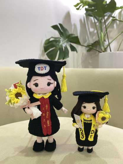 Custom Graduation Girl Crochet Doll – Personalized Graduation Memorial Gift For Her