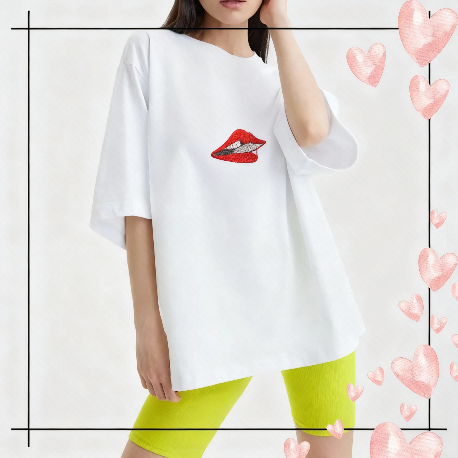 Kiss Machine Embroidery Pattern, Love Theme Embroidery Design