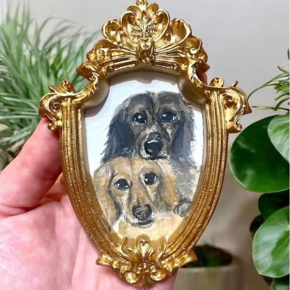 Custom Pet Portrait Vintage Mini Ornate Frame