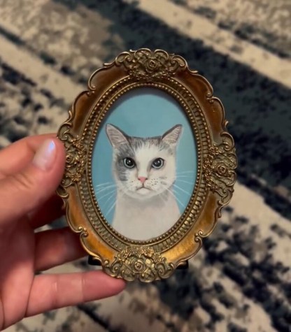 Custom Pet Portrait Vintage Mini Ornate Frame