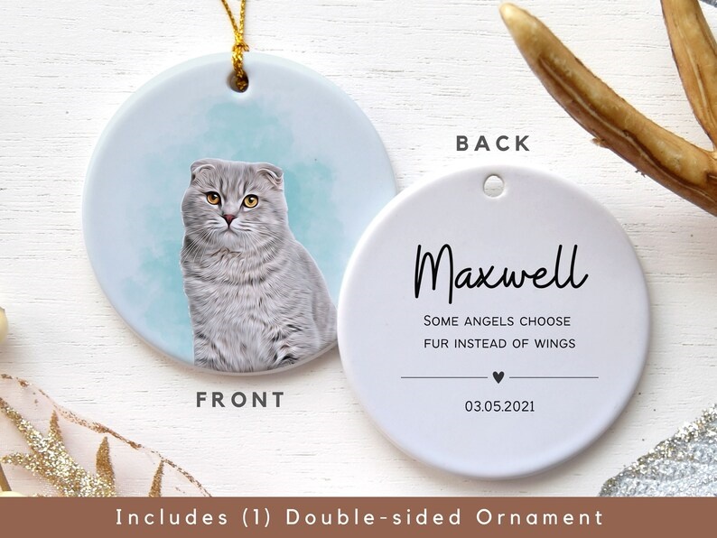 Personalized Pet Portrait Watercolor Ornament