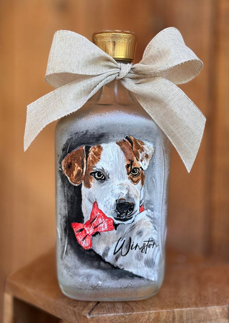 Custom Pet Portrait Whiskey Bottle - Gift For Pet Lovers