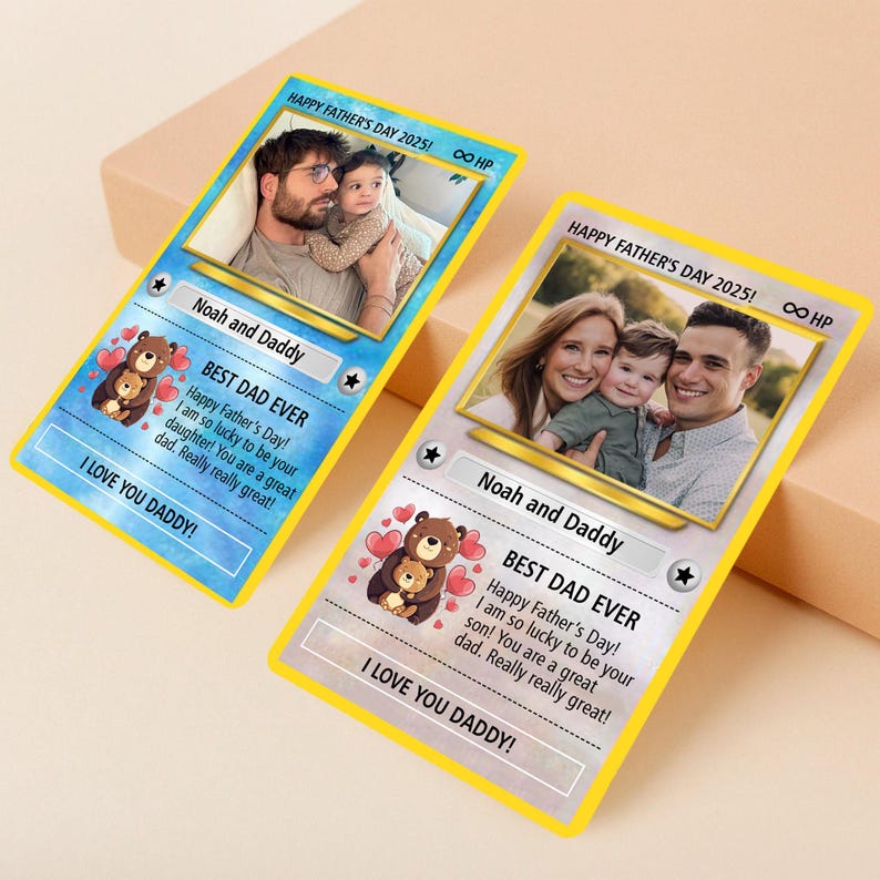 Custom Photo Pokemon Card, Pokemon Father's Day Card, Gifts For Dad, Best Dad Ever Wallet Card