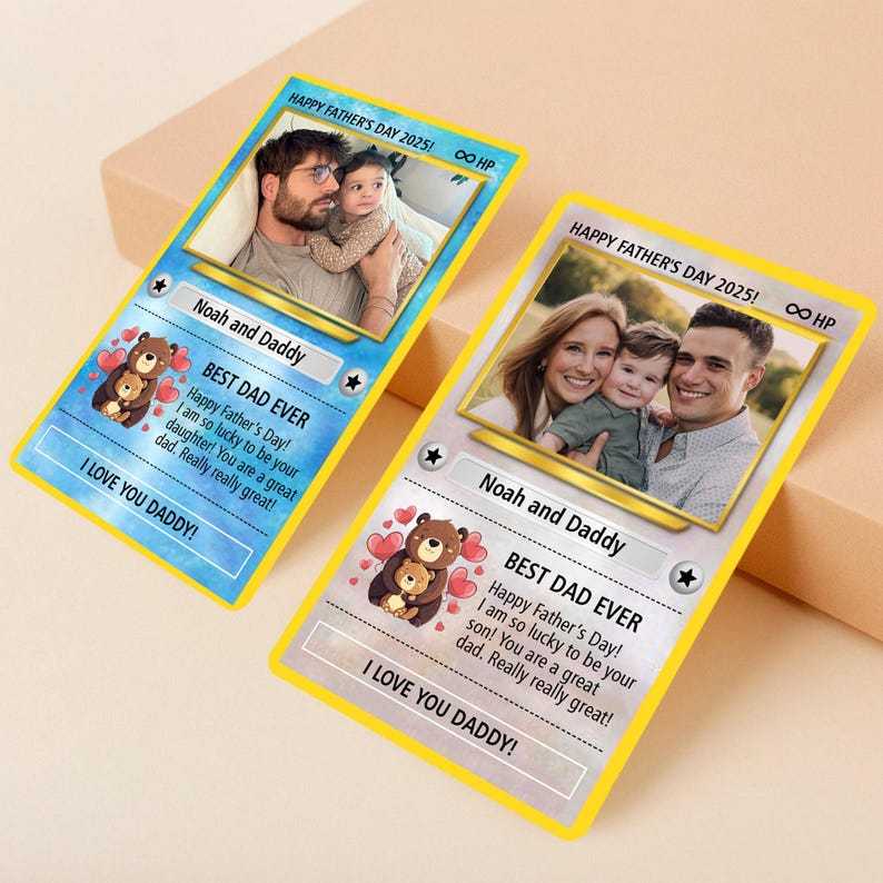 Custom Photo Pokemon Card, Pokemon Father's Day Card, Gifts For Dad, Best Dad Ever Wallet Card