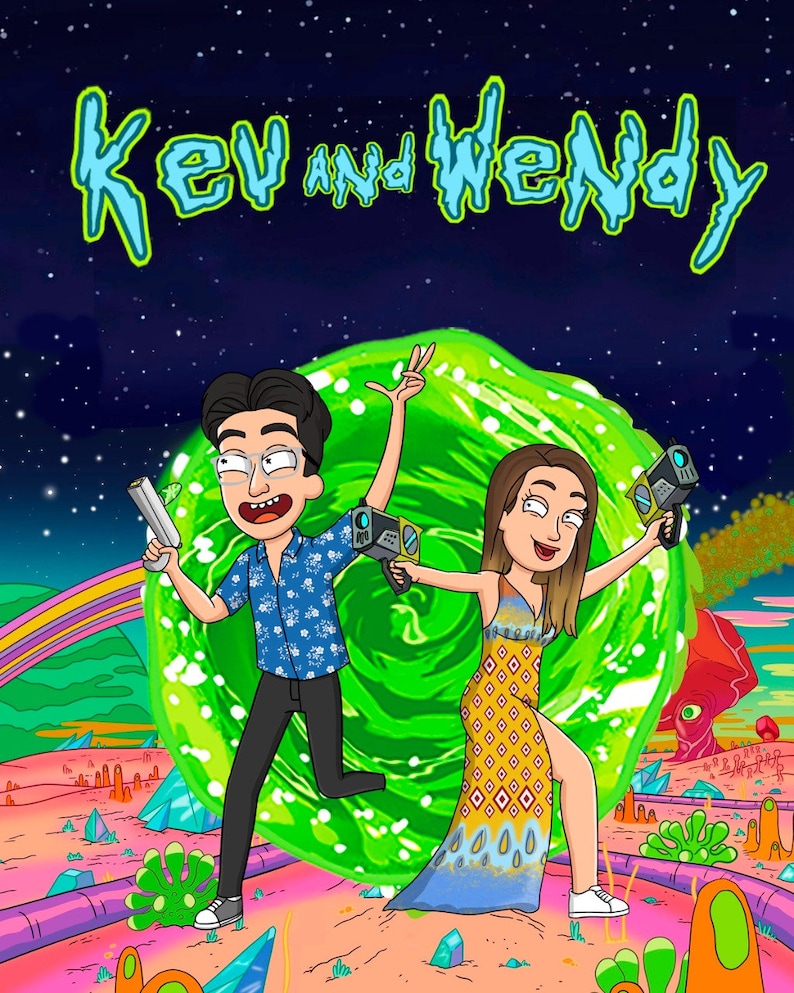 Personalized Couple Portrait Photo Cartoon Illustration, Birthday and Anniversary Gift