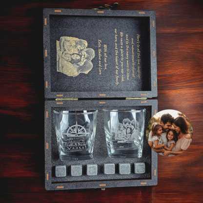 Personalized Photo Whiskey Decanter with Wooden Gift Box