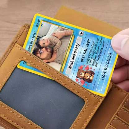Custom Photo Pokemon Card, Pokemon Father's Day Card, Gifts For Dad, Best Dad Ever Wallet Card