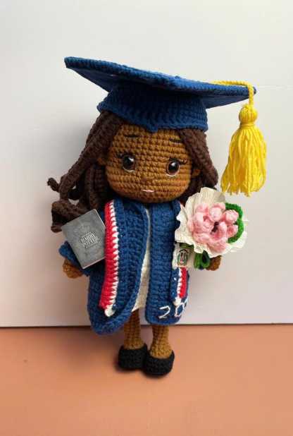 Custom Graduation Girl Crochet Doll – Personalized Graduation Memorial Gift For Her