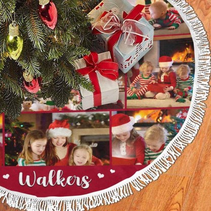 Custom Personalized Photo Christmas Tree Skirt