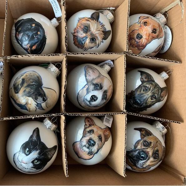 Personalized Christmas Pet Pirtrait Ornament