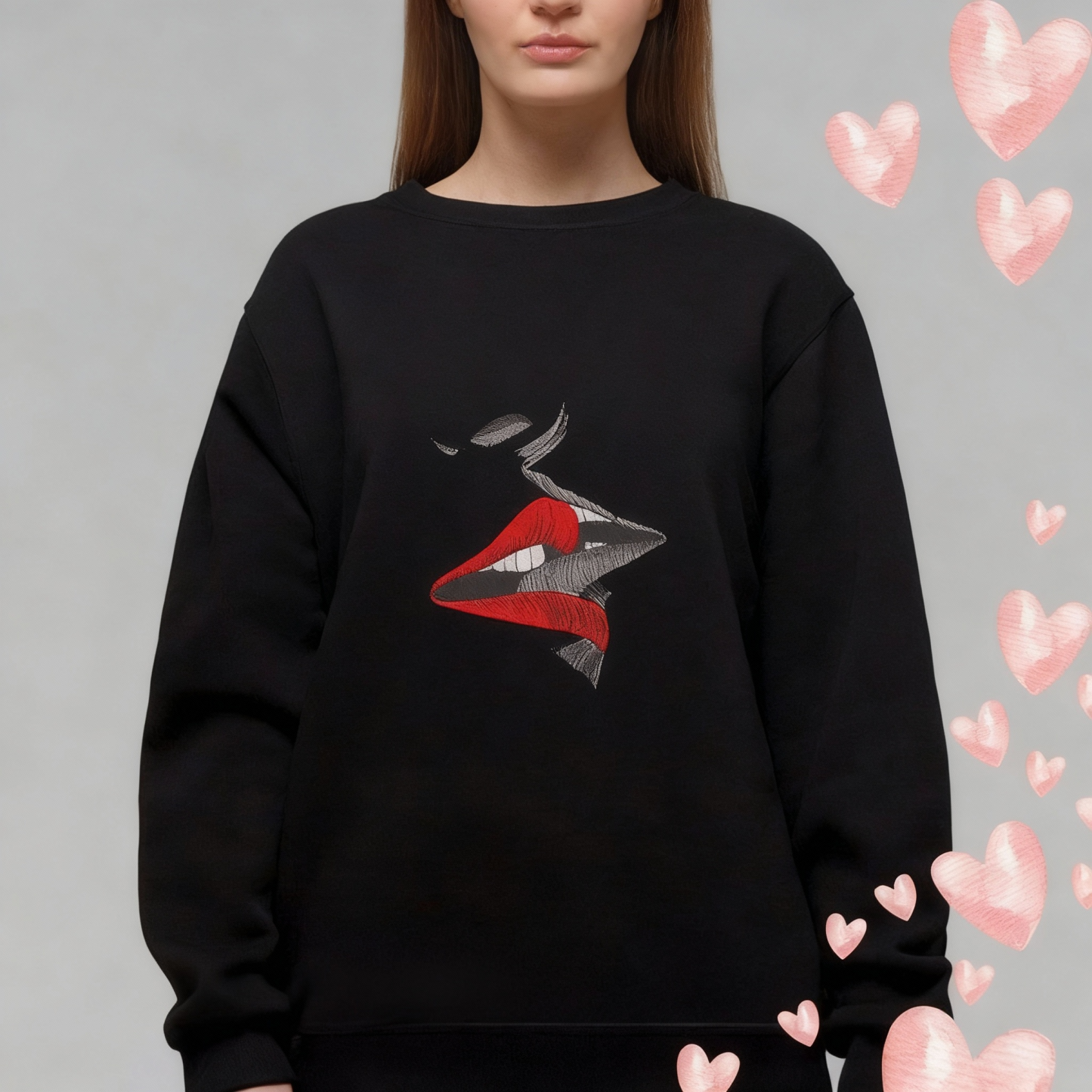 Kiss Machine Embroidery Pattern, Love Theme Embroidery Design