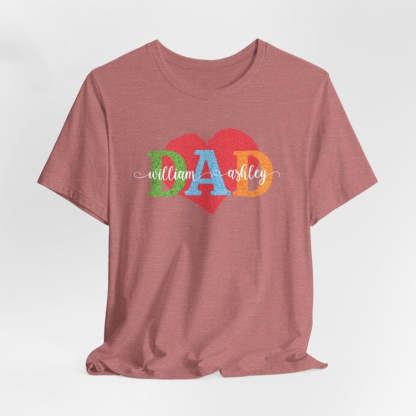 Custom Dad T-Shirt With Names, Personalized Dad T-shirt