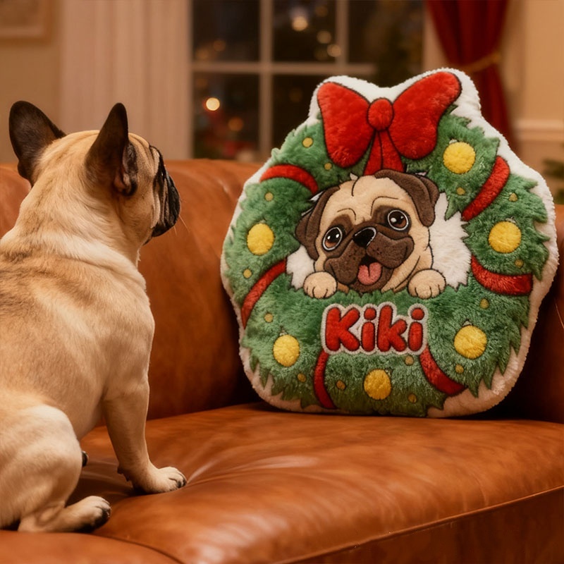Personalized Dog Lover Dog Name Graphic 3D Print Christmas Pillow