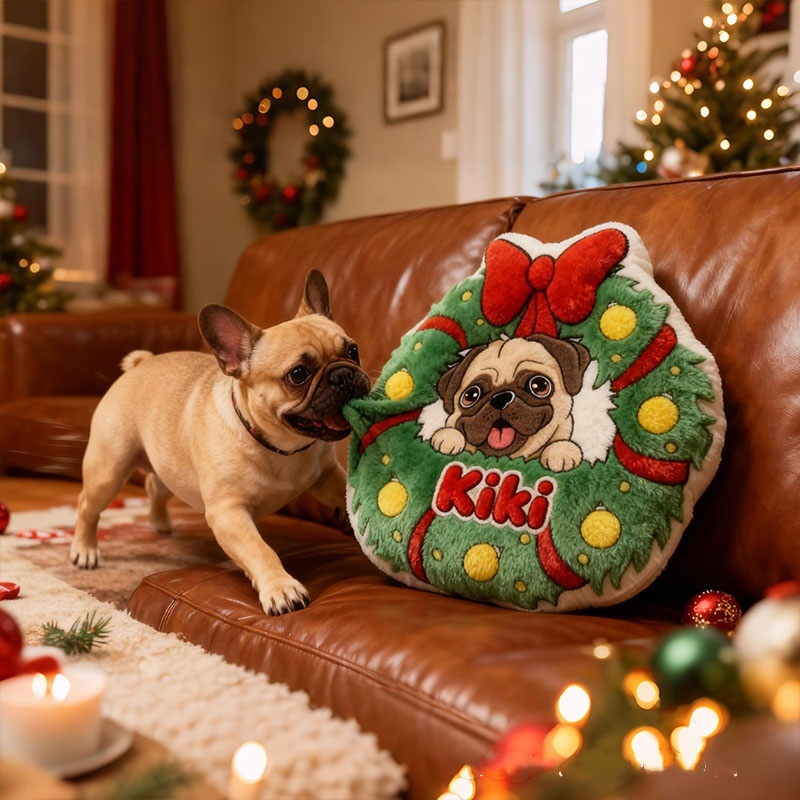 Personalized Dog Lover Dog Name Graphic 3D Print Christmas Pillow