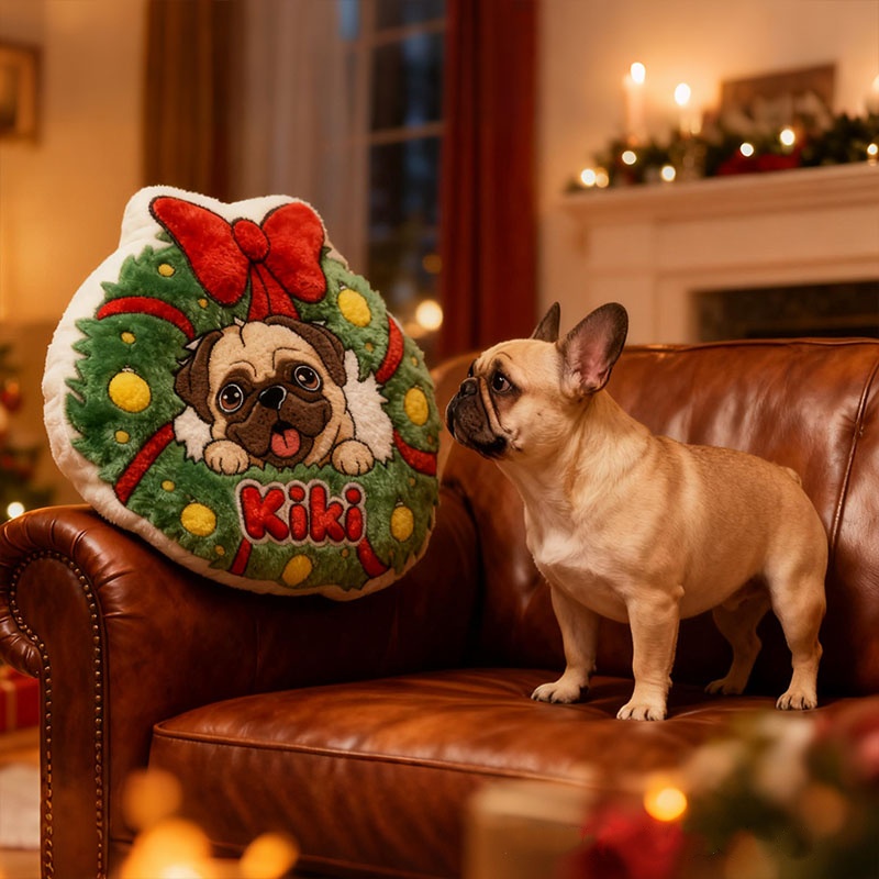 Personalized Dog Lover Dog Name Graphic 3D Print Christmas Pillow