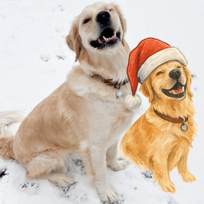 Custom Watercolor Pet Santa Crewneck