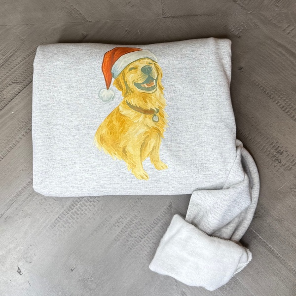 Custom Watercolor Pet Santa Crewneck