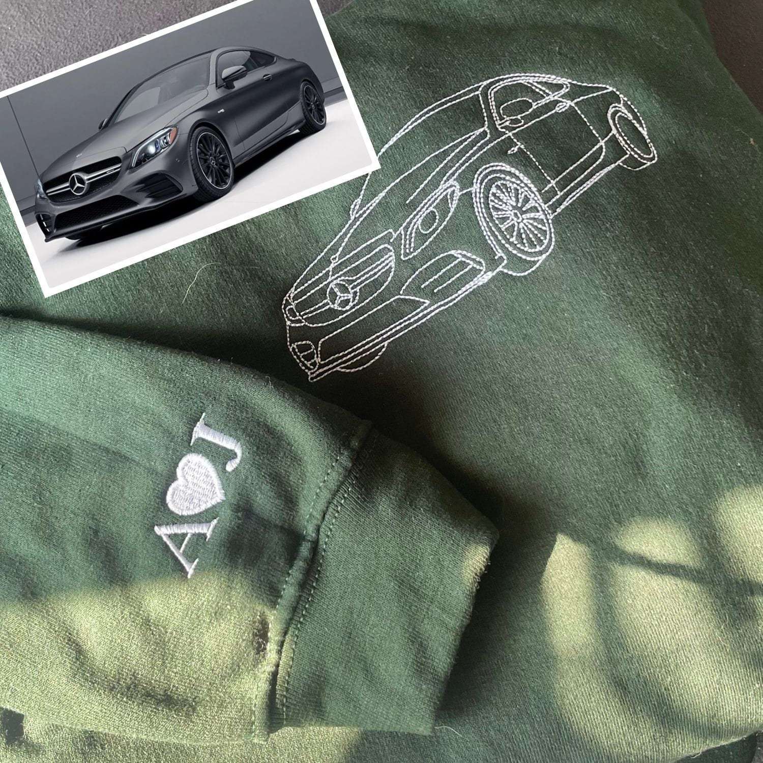 CHEST Custom Car Crewneck & Hoodie – Personalized Car Portraits for Couples