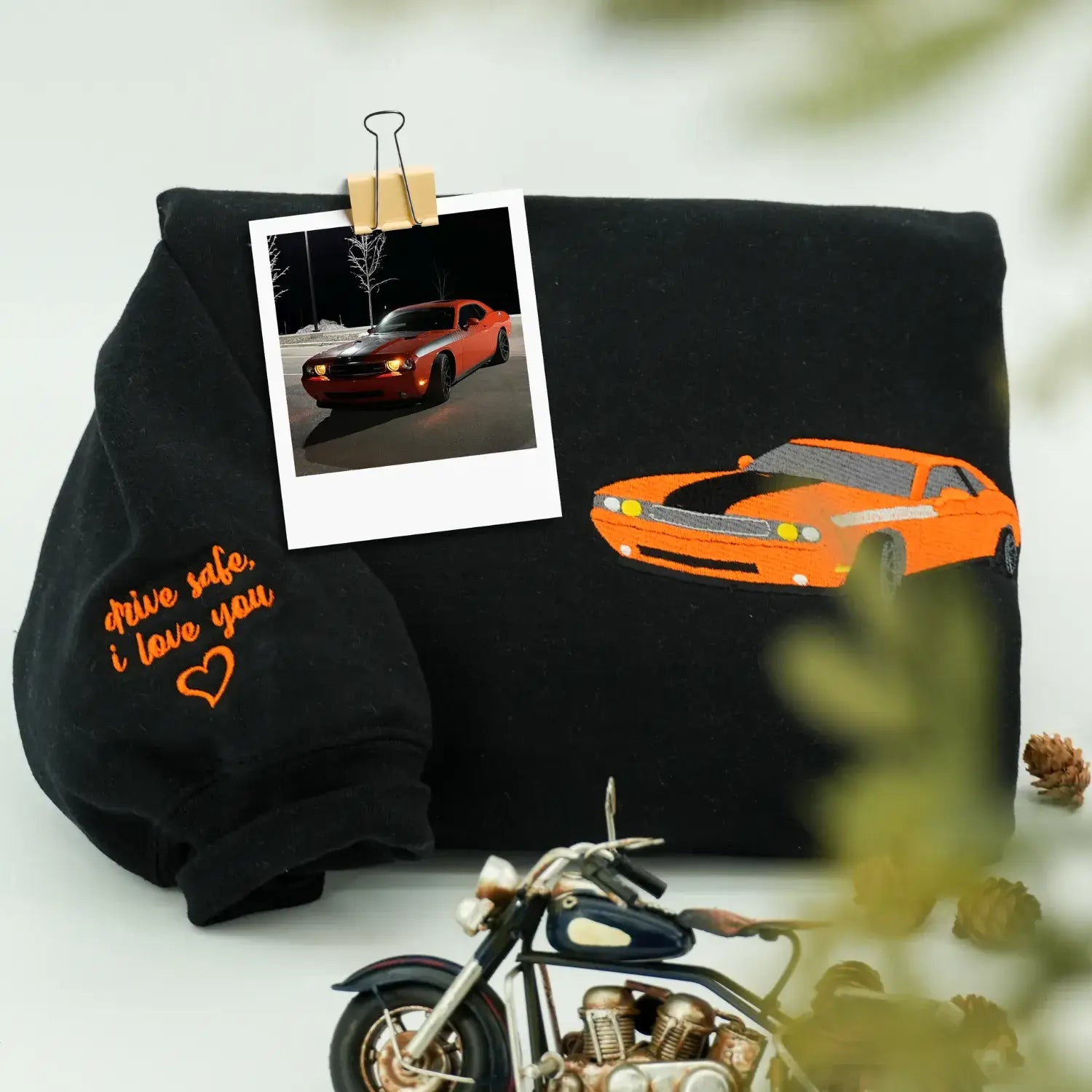 Custom Car from Photo, Embroidered Sweatshirt, Hoodie, Car Guy Gifts