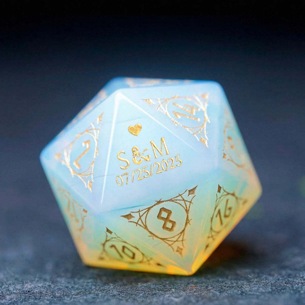 Custom Anniversary D20 Dice, Personalized Gift
