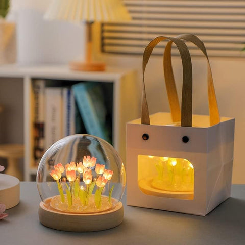 Tulip Nightlight Globe (1x) + Gift Bag (Front View, Product Description Page)