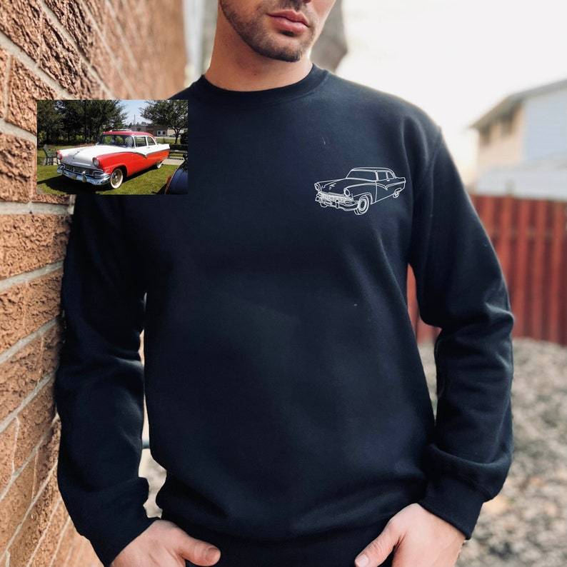 Custom car outline Sweatshirt, hoodie, Personalized, gift for him