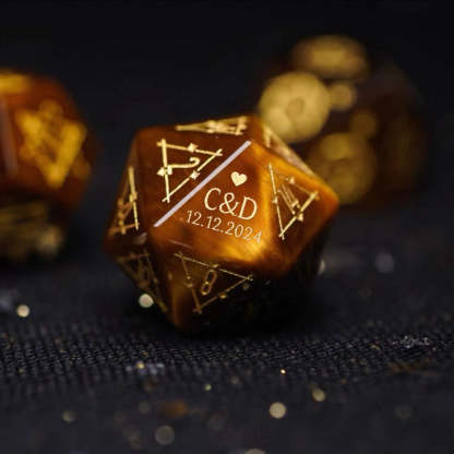 Custom Anniversary D20 Dice, Personalized Gift
